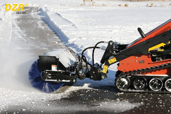 Mini-Skid Steer Scopa ad angolo idraulica con spazzola poli / filo